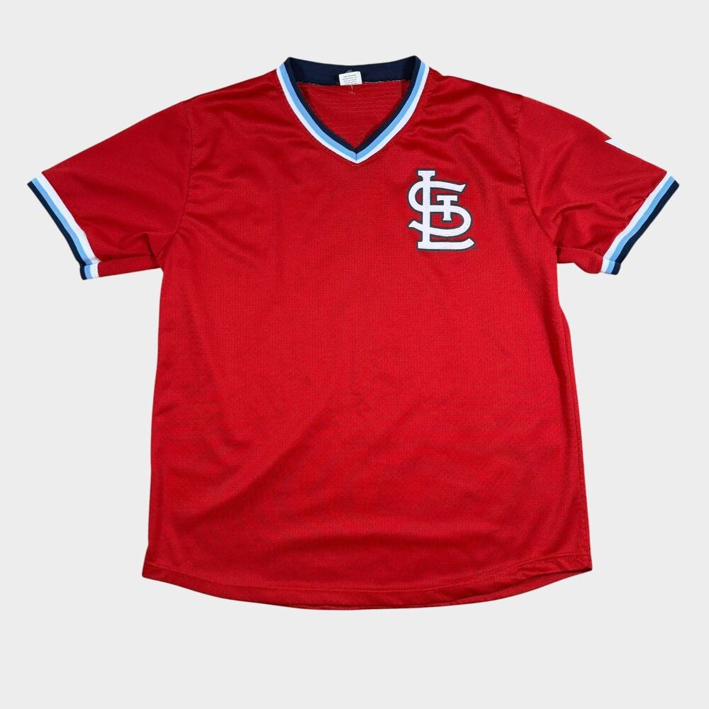 NFL Red Short-Sleeve V-Neck Jersey with Blue & White Trim
